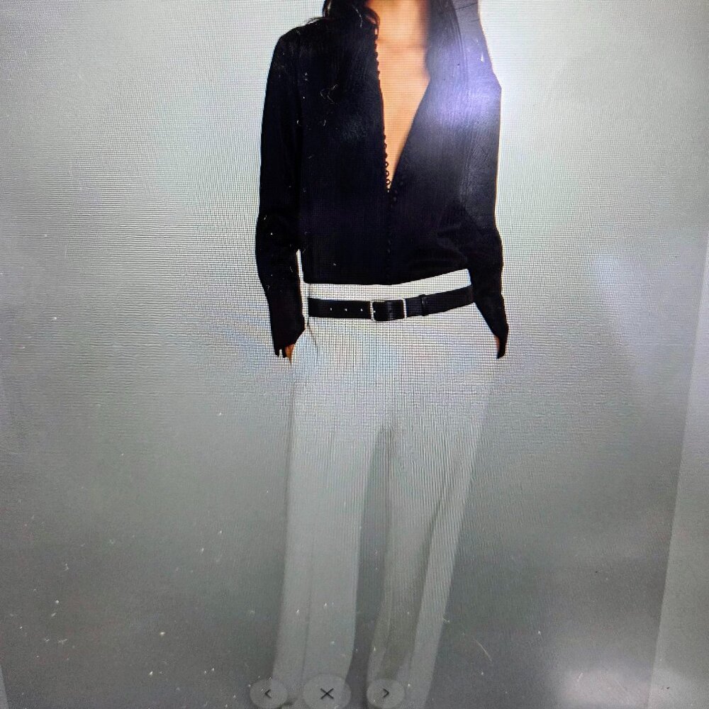 NWT Club Monaco High Rise Fluid Crepe Off White Trousers sz 4